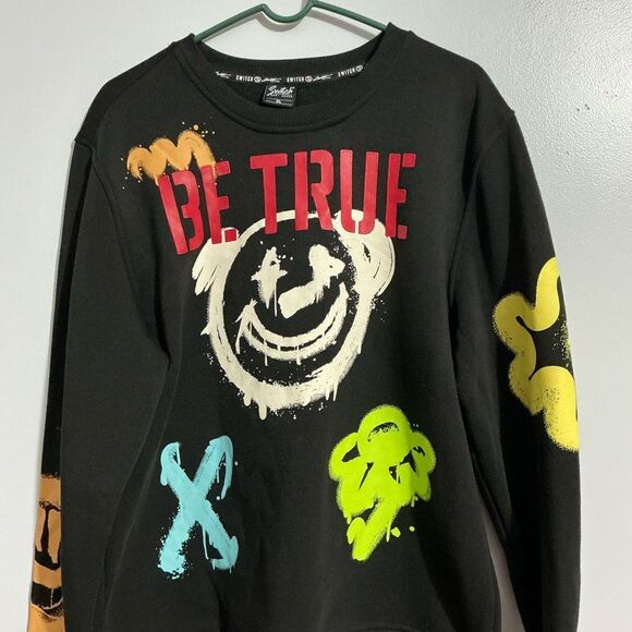 Switch Black Graphic Sweatshirt with Colorful Prints size XL - Picture 2 of 5
